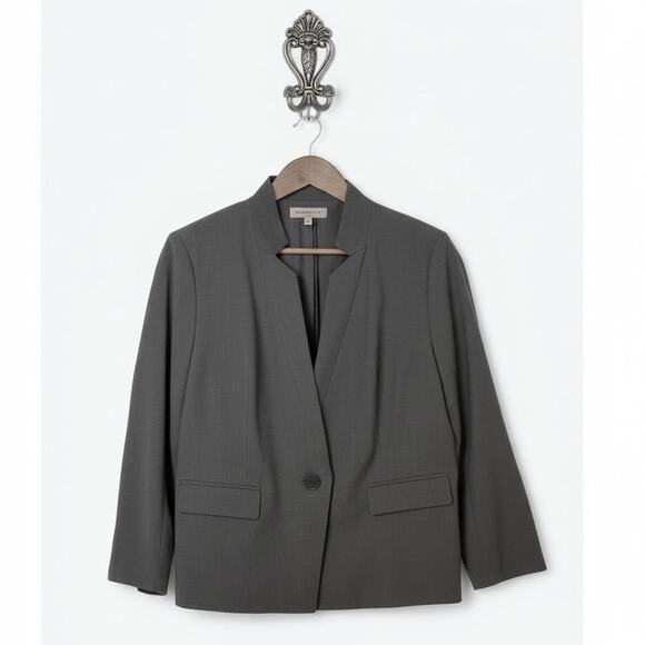 Nordstrom Collection Classic One‑Button Blazer · Wool Blend · Size 14 · Brown - Picture 1 of 9